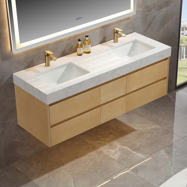 Led bathroom vanity with single sink 60x21