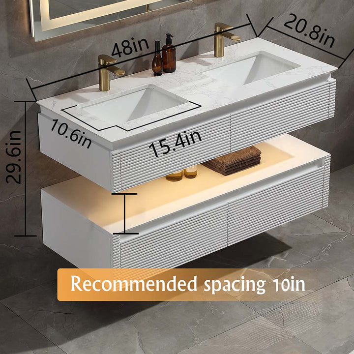 Led floating bathroom vanity dimensions drawing white