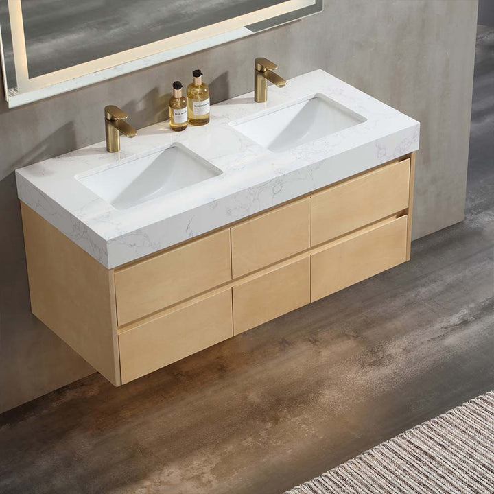 Led floating bathroom vanity wooden 48x21