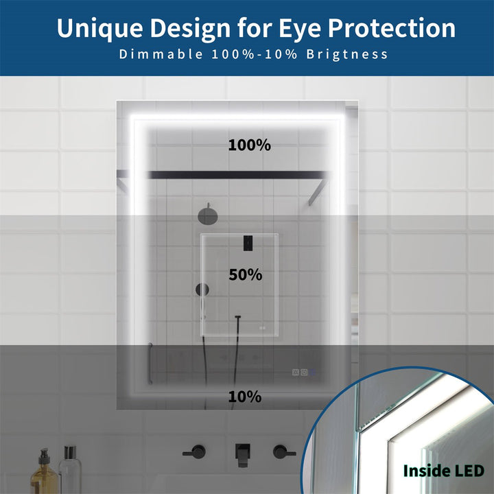 LED mirror dimmable light settings