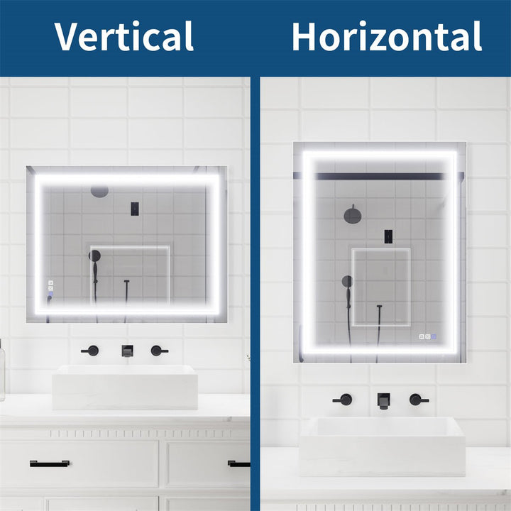 Led mirror vertical horizontal options