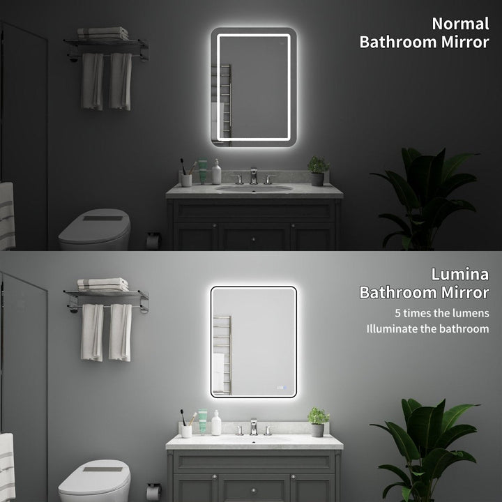 Lumina 55" W x 36" H LED Bathroom Mirror Inner & Outer Lighting - Modland