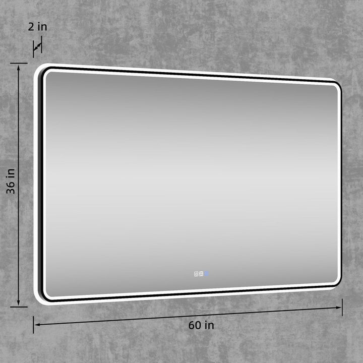 Lumina 60" W x 36" H LED Lighted Bathroom Mirror with Rounded Corners - Modland