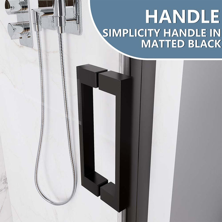 Matte black minimalist shower door handle