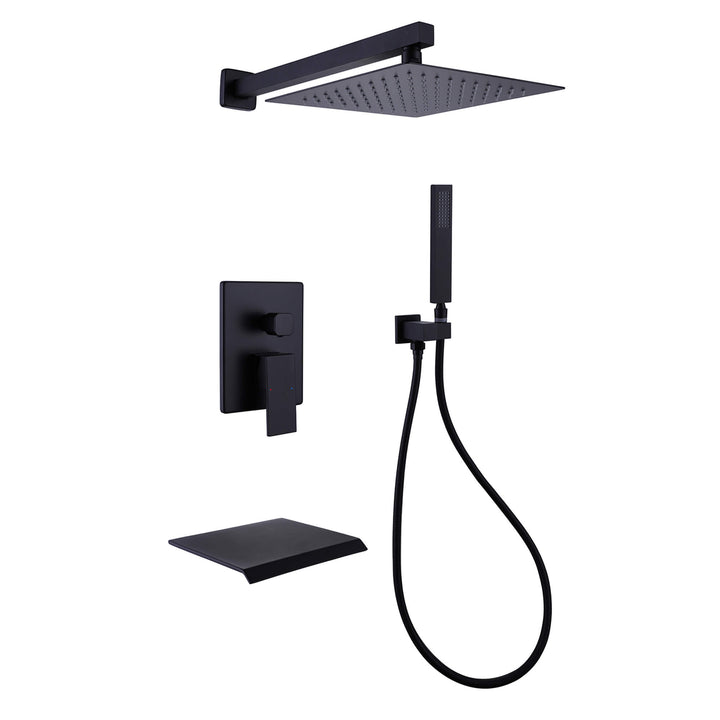 matte black shower system