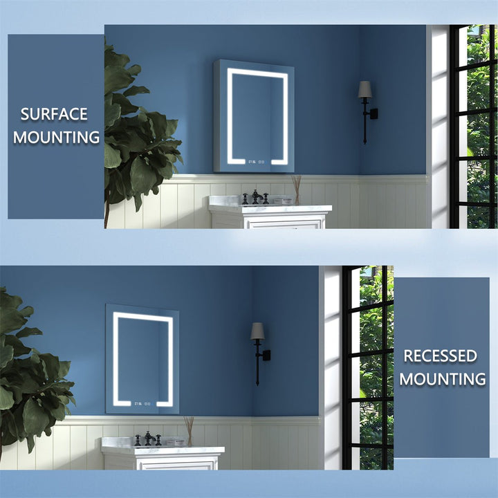 Medicine cabinet surface and recessed mounting options