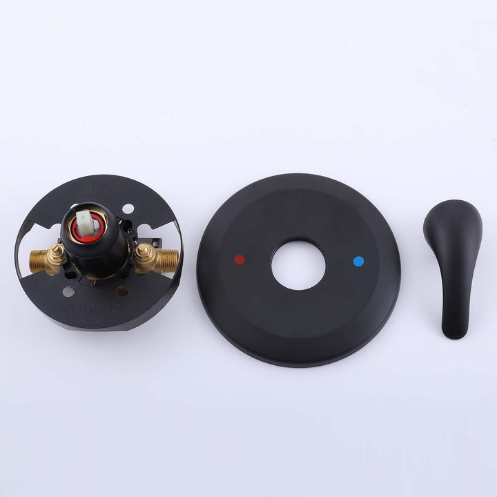 Modern black shower valve components