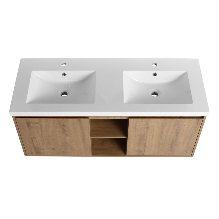 Modern double sink floating vanity top