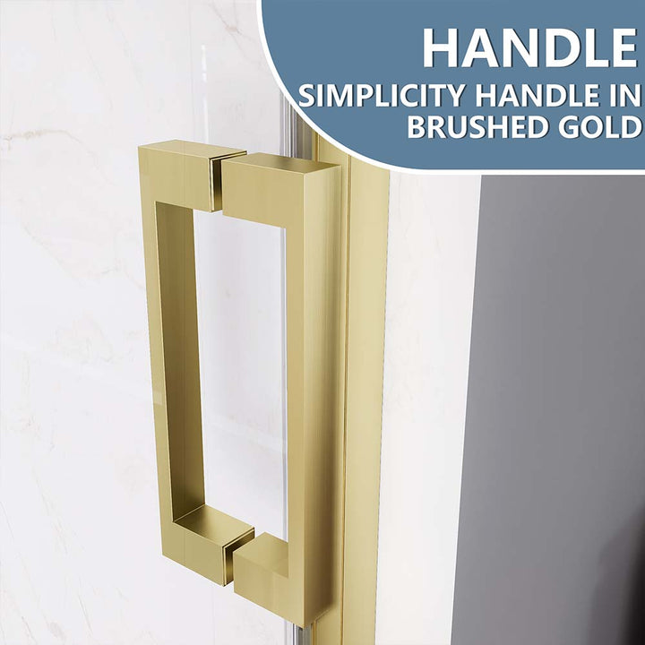 Modern shower door gold handle