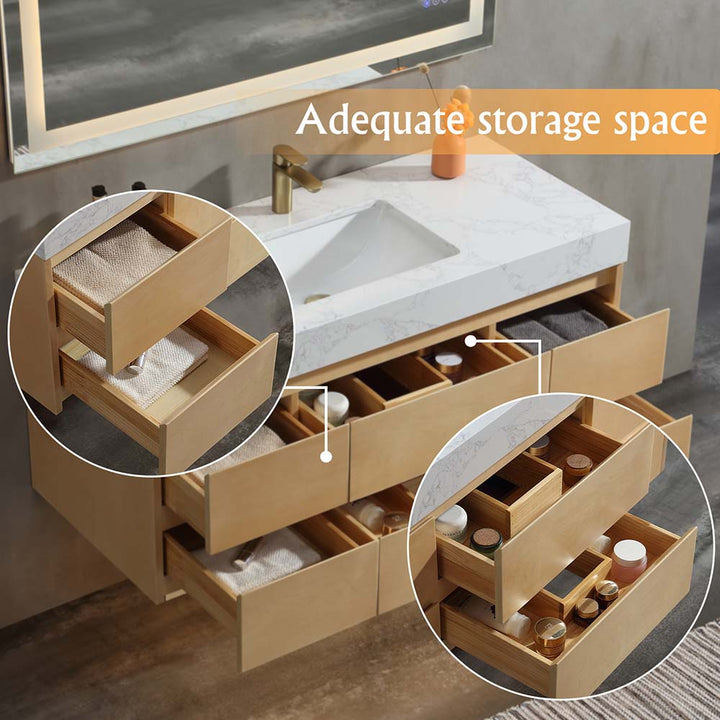 Modern vanity drawer storage