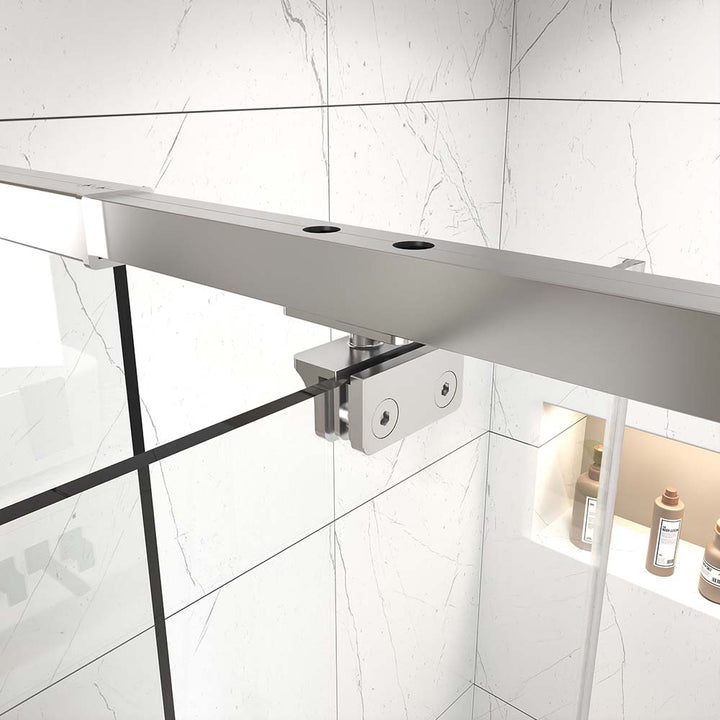 Modern white shower door detail