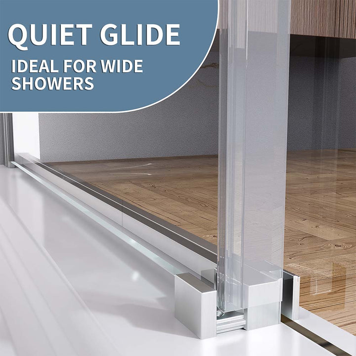 Polished nickel quiet glide shower door track