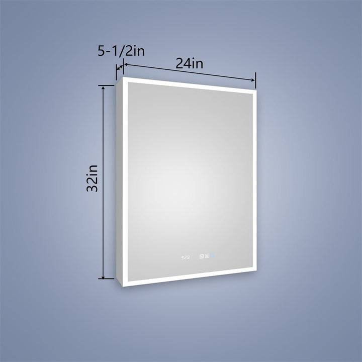 Rim 24" W x 32" H LED Lighted Medicine Cabinet with Mirror - Modland