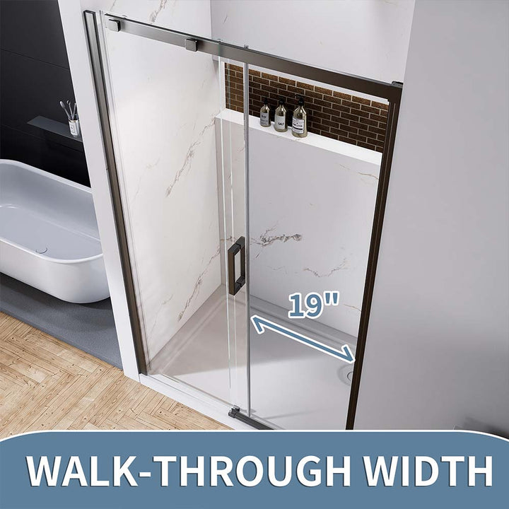 Sliding shower door walkthrough measurement