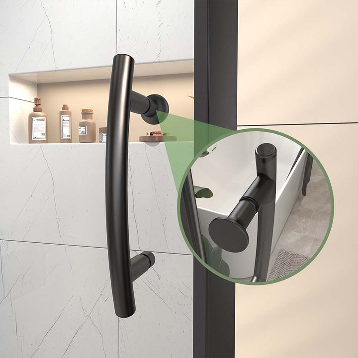 Stainless steel black shower door handle