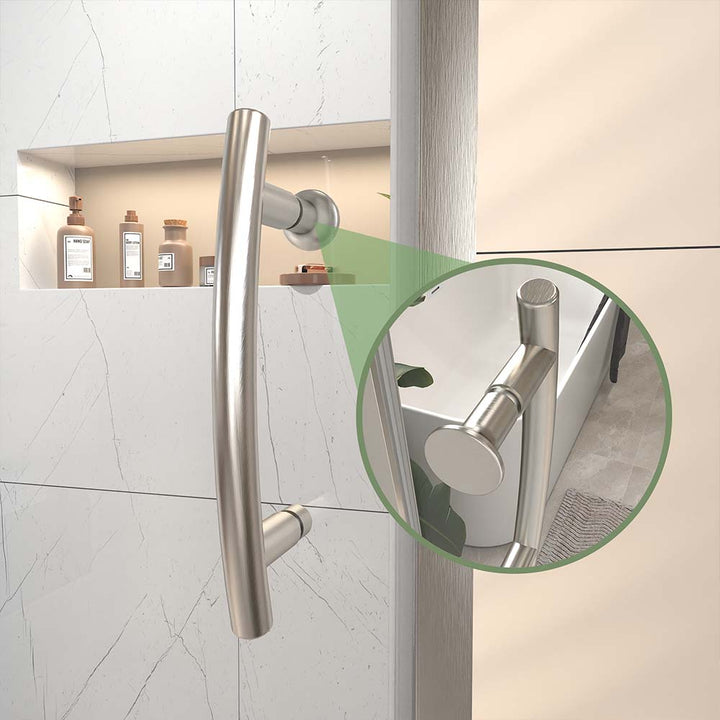 Stainless steel white shower door handle