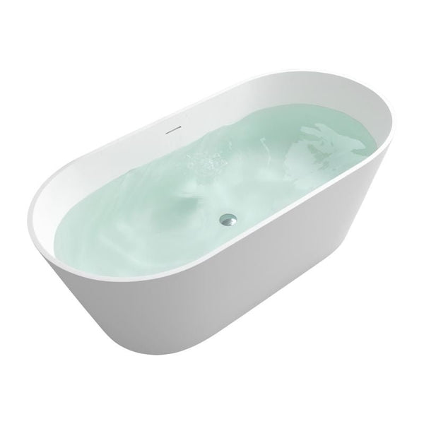 Artificial  63"x29" Matte White Solid Surface Freestanding Bathtub - Modland