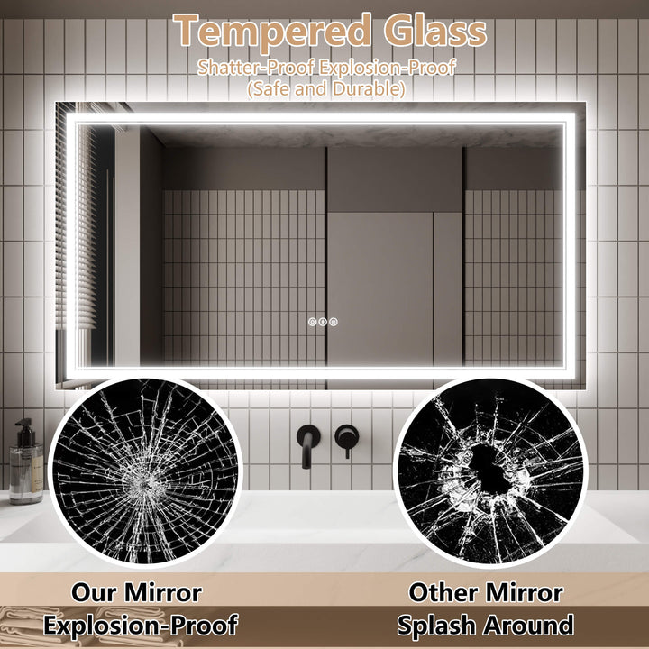 vanity mirror shatterproof design