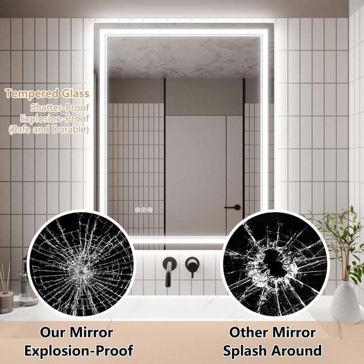 vanity mirror shatterproof design