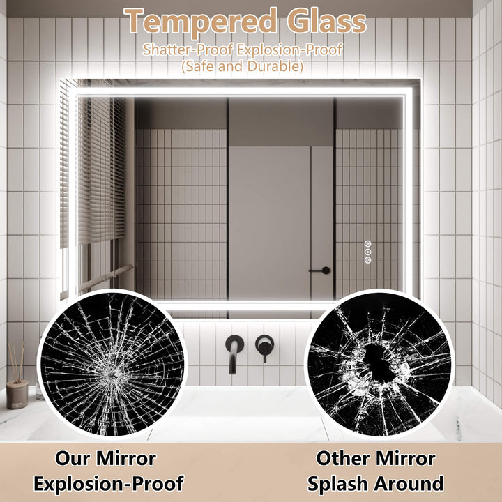 vanity mirror shatterproof design