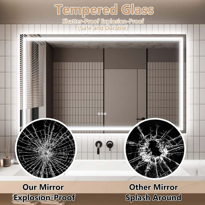 vanity mirror shatterproof design