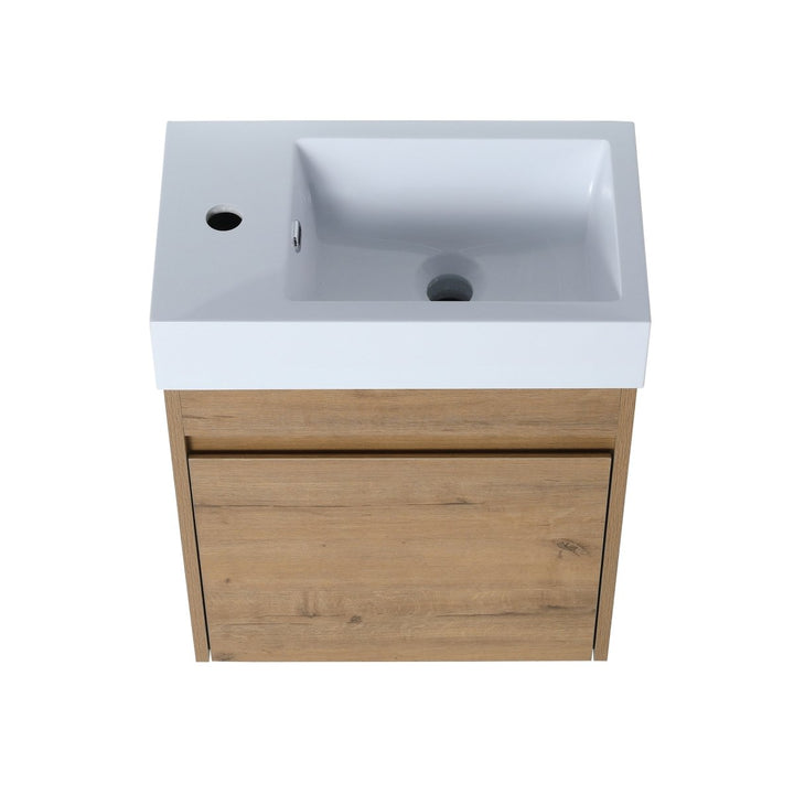  Wall mounted bathroom vanity top view