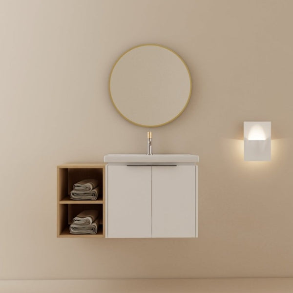 White floating bathroom vanity