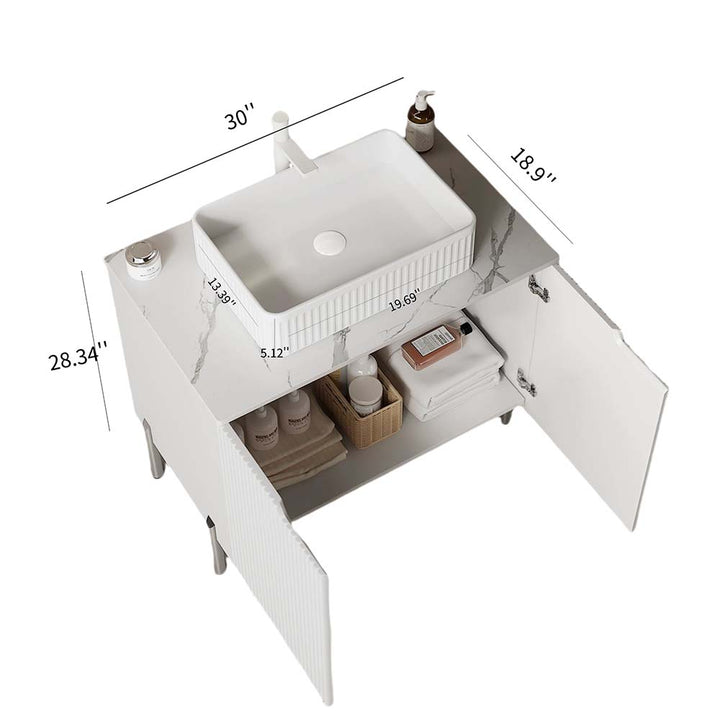 white floating vanity sink 30 inch marble top