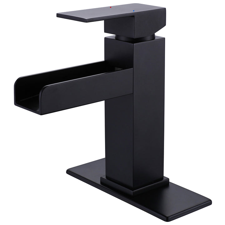 Elegant Waterfall Single-Hole Bathroom Faucet with Included Deck Plate - Modland