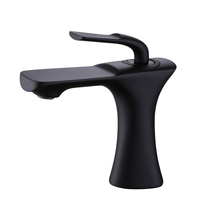 Deck Mounted Single Hole Bathroom Sink Faucet Black and Gold - Modland