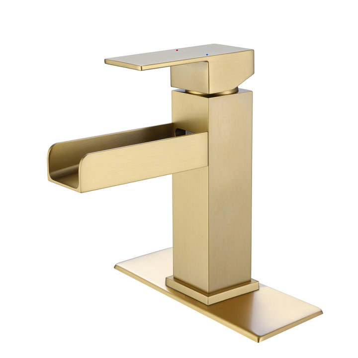 Elegant Waterfall Single-Hole Bathroom Faucet with Included Deck Plate - Modland