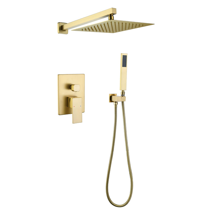 Pressure Balanced Rain Shower System with Hand Shower-Includes Rough-in Valve - Modland