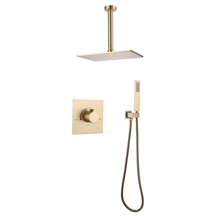 Ceiling Mounted Gold Rain Shower System - Modland