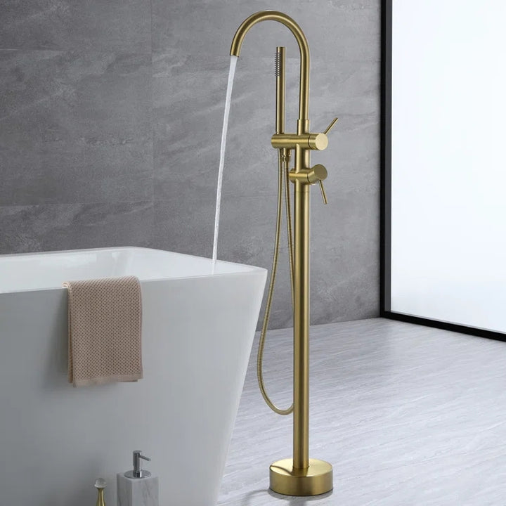 Holy Series Freestanding Tub Filler With Handshower - Modland