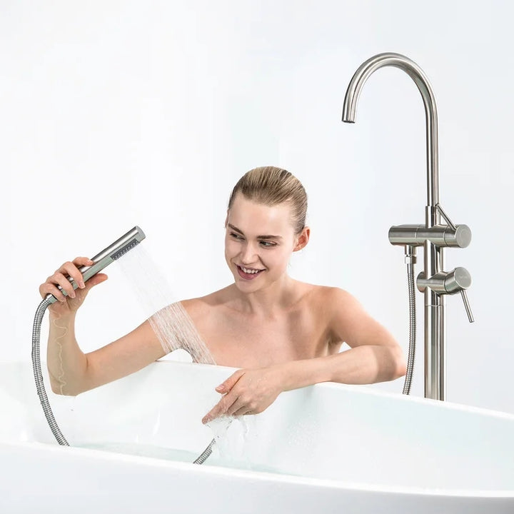 Holy Series Freestanding Tub Filler With Handshower - Modland