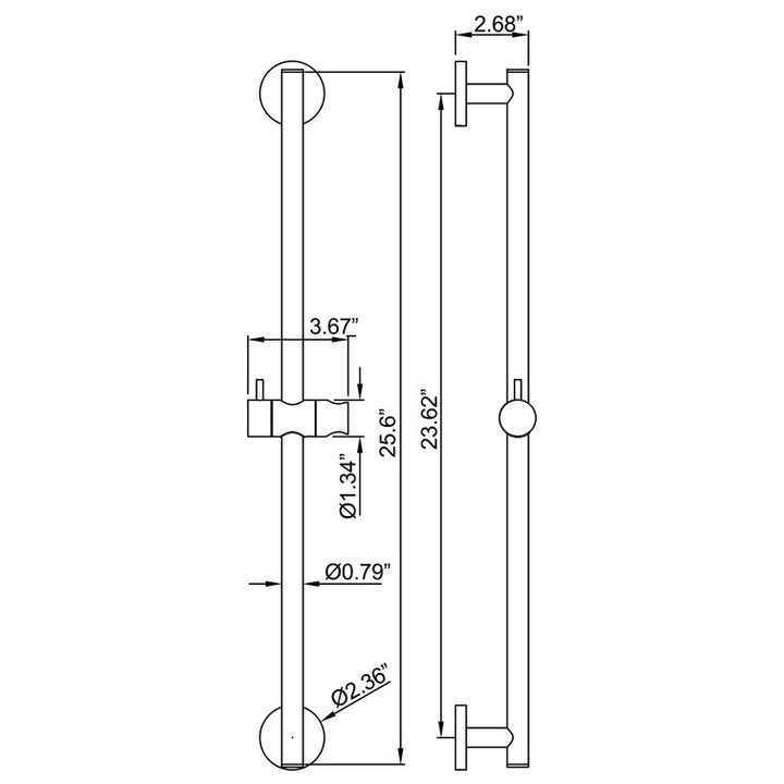 Adjustable Slide Bar Handheld Shower with Hose - Rough-in Valve Not Included - Modland