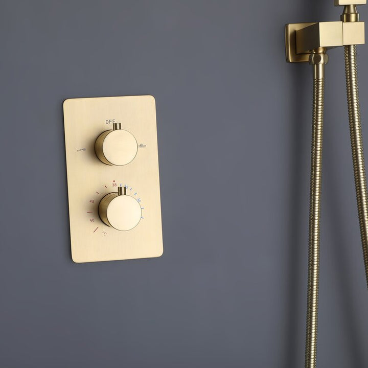 Thermostatic Rain Shower System with Hand Shower and Rough-in Valve - Modland