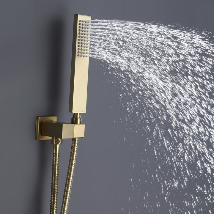 Thermostatic Rain Shower System with Hand Shower and Rough-in Valve - Modland