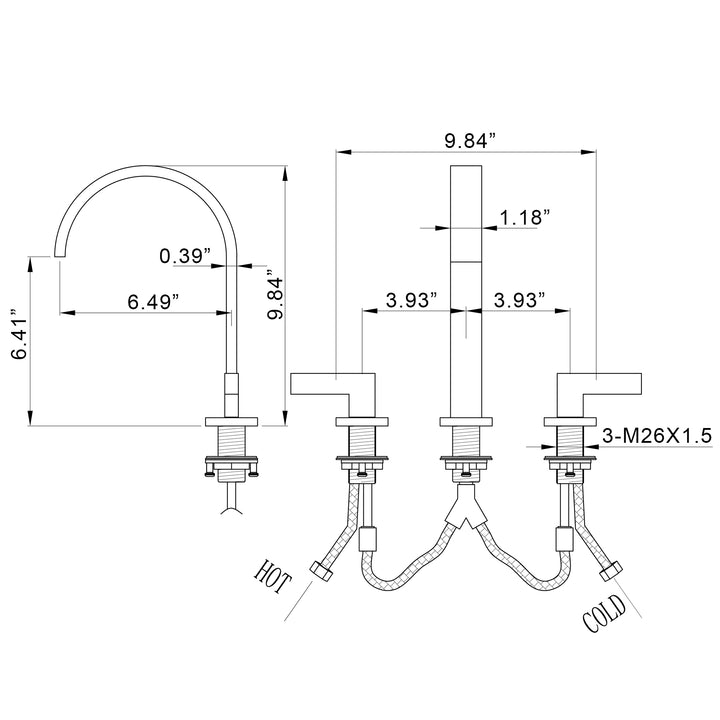 Elegance and Function Combined: High Arc Two-Handle Widespread Bathroom Faucet - Modland