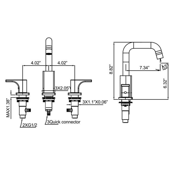 Deck Mounted Two-Handle Widespread Bathroom Faucet - Modland