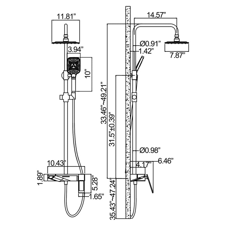 Multi-Function Shower System with Rough-In Valve for a Trendy Bathroom Upgrade - Modland