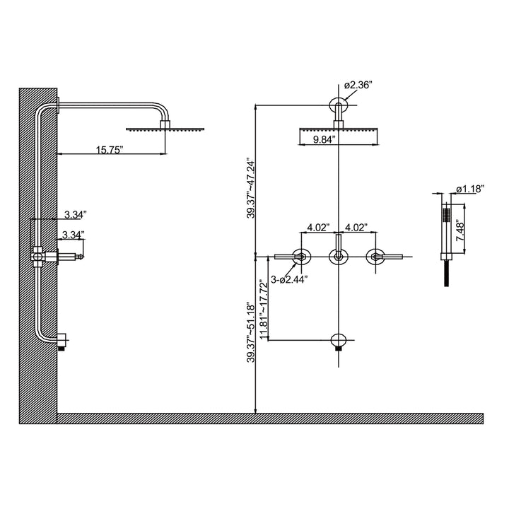 Pressure-Balanced Complete Shower System With Rough-In Valve - Modland