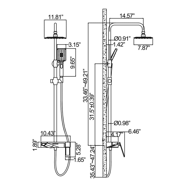 Multi-Function Shower System with Rough-In Valve for a Trendy Bathroom Upgrade - Modland