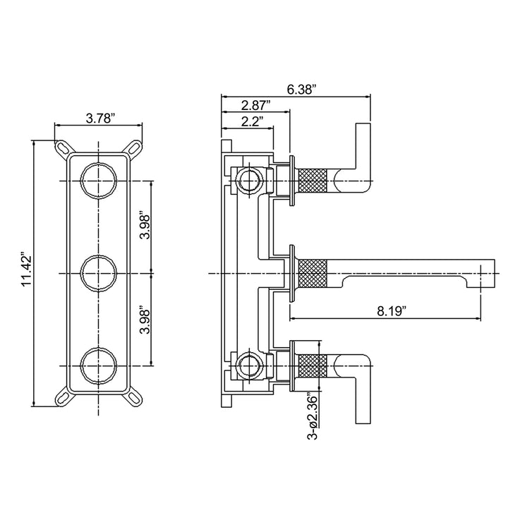 Modern Dual-Handle Wall-Mounted Bathroom Faucet for Elegant Style - Modland