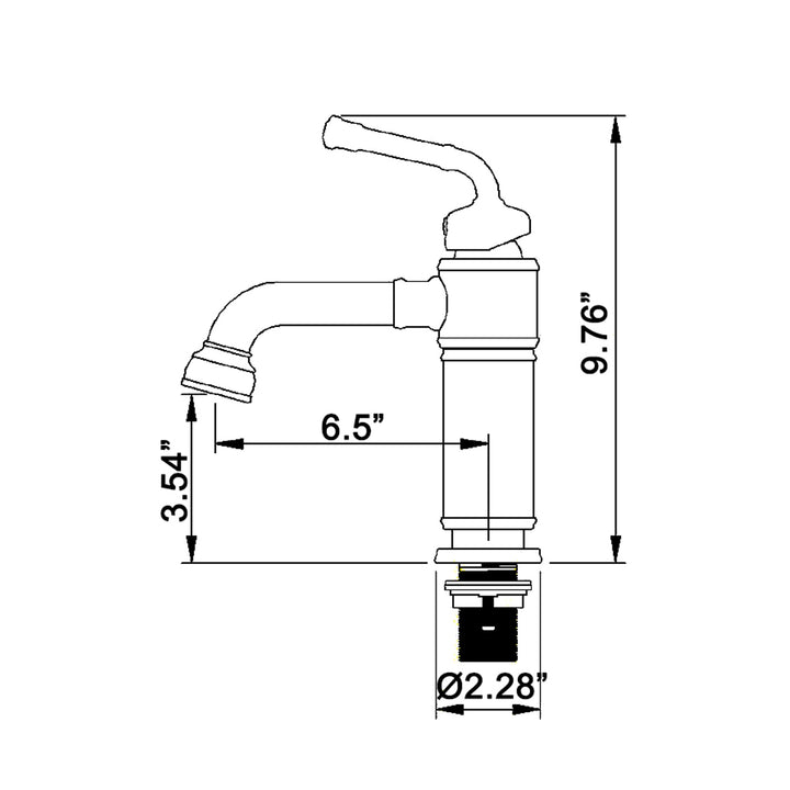 Deck Mounted Single Hole Bathroom Faucet - Modland