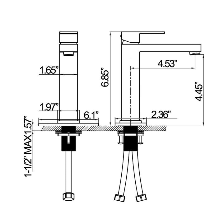 Simplicity and Versatility: Single Hole Bathroom Sink Faucet with 6" Deck Plate - Modland