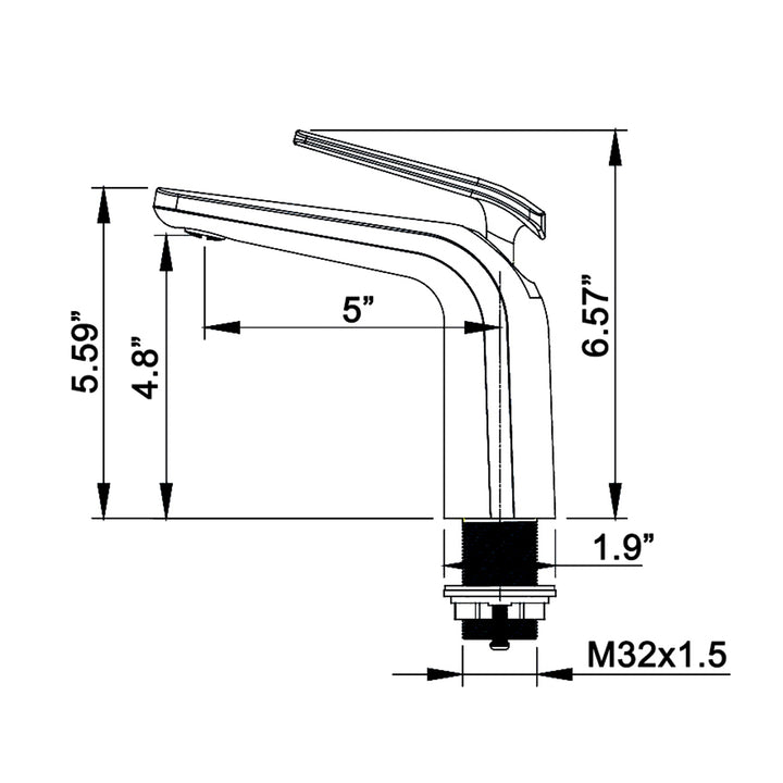 Deck Mounted Single Hole Bathroom Faucet Gold/Black Available - Modland