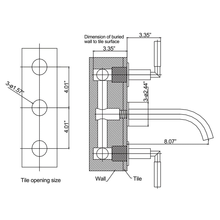 Dual-Handle Wall-Mount Sink Faucet for Stylish Elegance - Modland