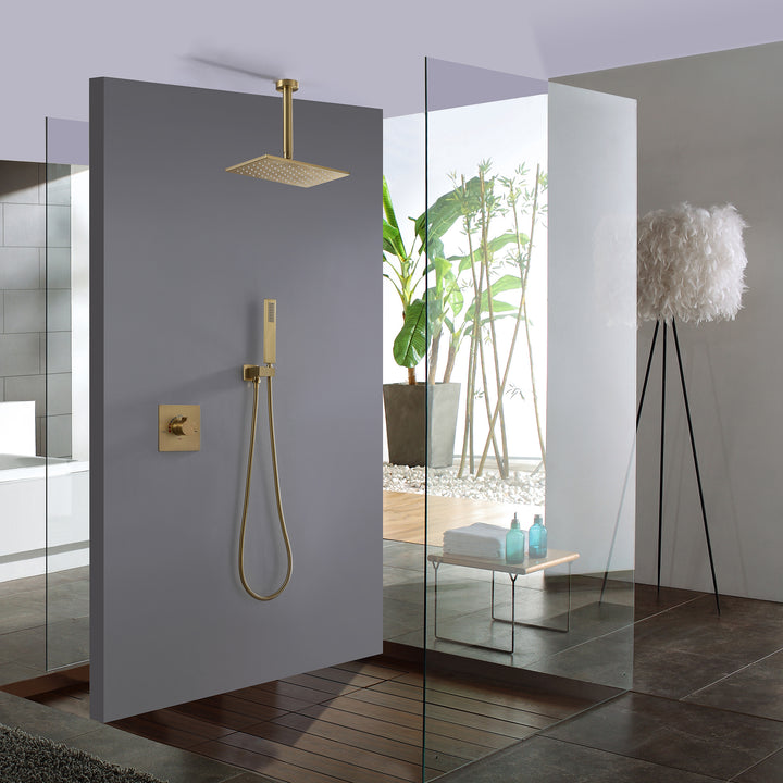 Ceiling Brushed Gold Rain Shower - Modland