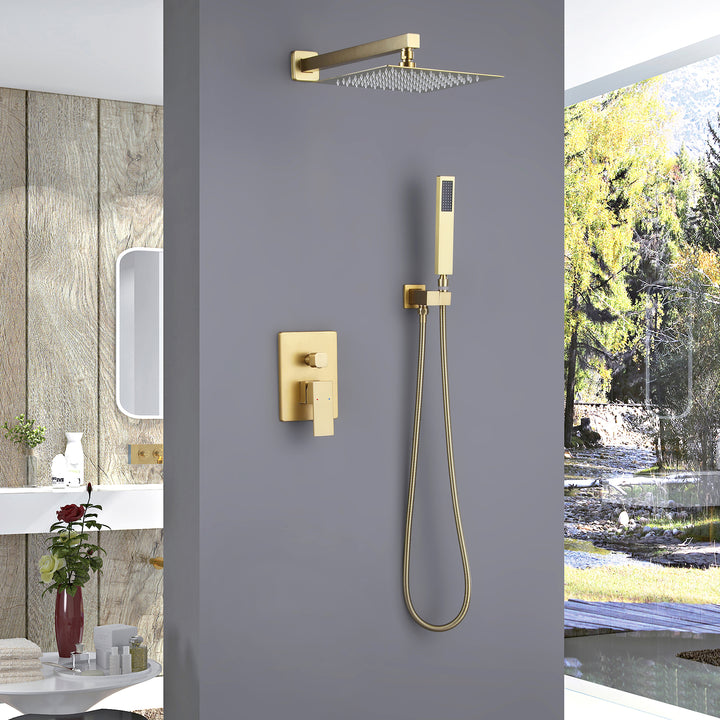 Pressure Balanced Rain Shower System with Hand Shower-Includes Rough-in Valve - Modland